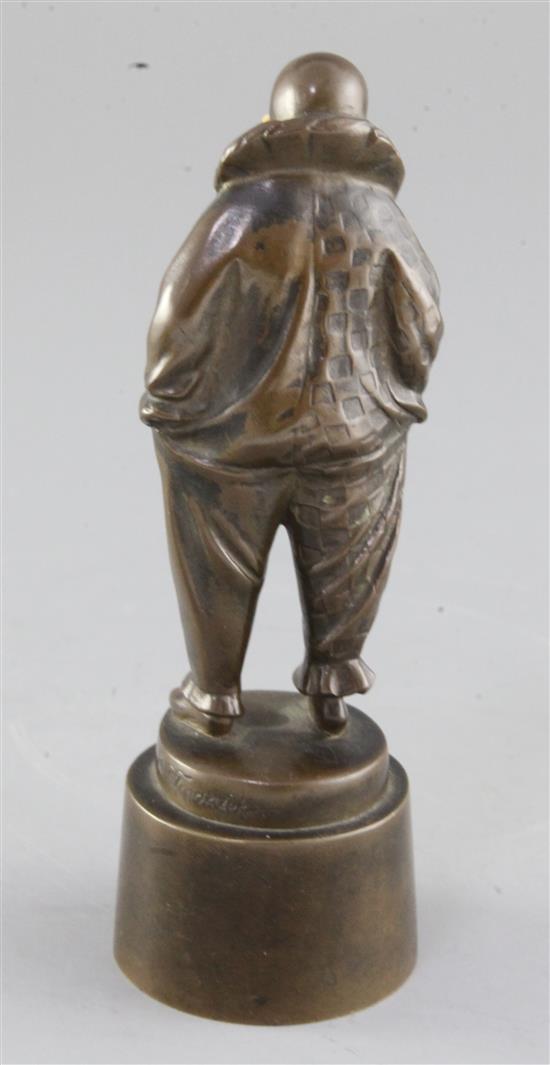 Peter Tereszczuk (1875-1963). A bronze and ivory figure of Pierrot, height 6.75in.